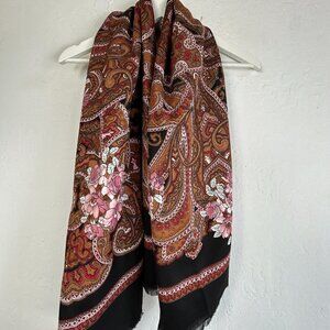 Women’s Paisley & Floral Scarf Shawl Wrap 104"x26" Lightweight Soft Boho Chic